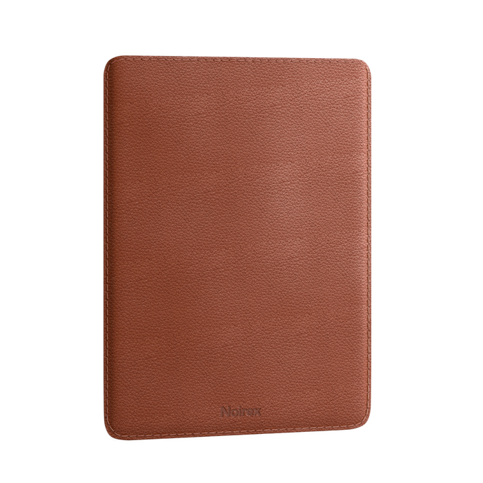 brown leather MacBook sleeve, front