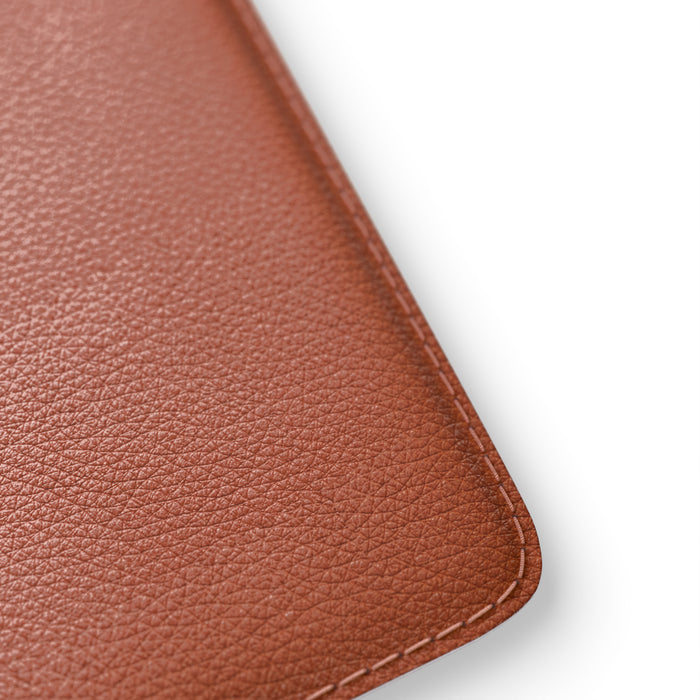 brown leather sleeve stitching detail