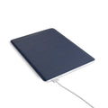 navy blue leather MacBook sleeve angled